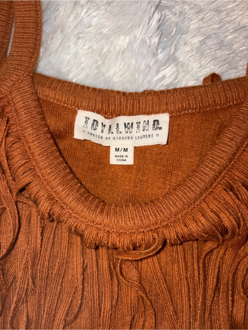 Idyllwind Rust Fringe Ribbed Tank - Picture 5 of 6